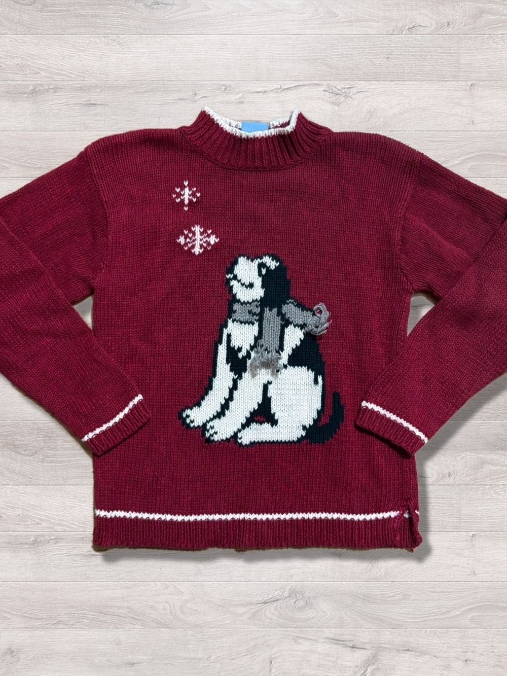 Vintage RARE Big Dogs Kids Girls Winter Knit Sweater Dog Size 10/12